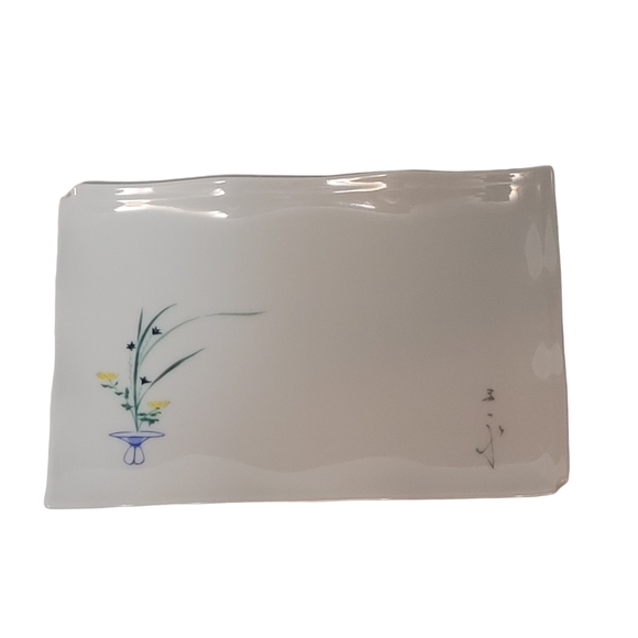 5 Japanese Porcelain Rectangular Handpainted Appetizer Dessert Sushi Plates - Picture 8 of 14